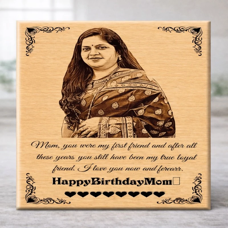 Personalized Engraved Wooden Photo Frame - Vertical  Rectangle Shape